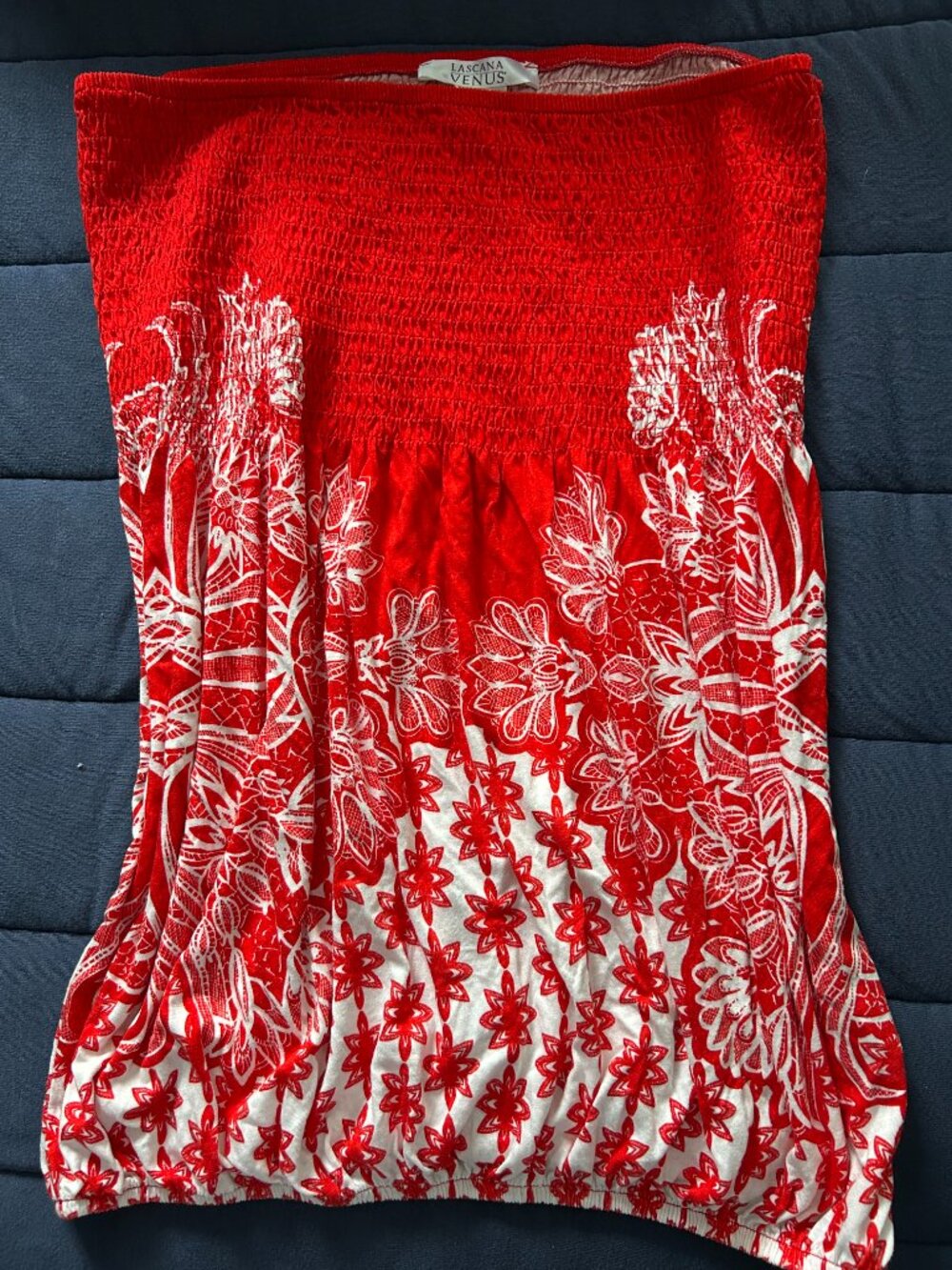 Lascana Venus Red Floral Strapless Top - Size M